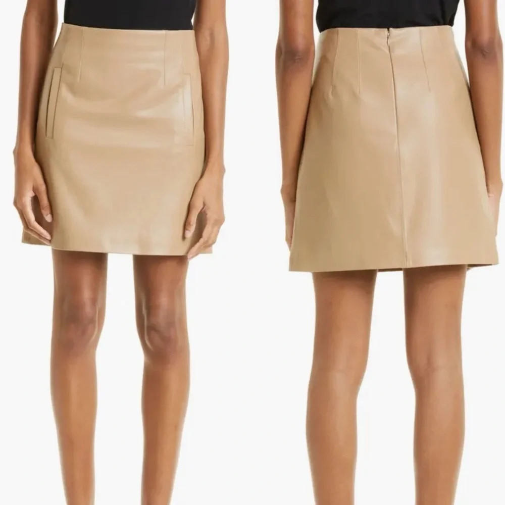 Veronica Beard Roman Faux Leather Skirt